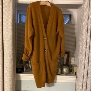 Brown Cashmere Cardigan with Button Detail